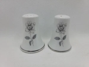 Noritake inspirierte Blumen Salz und Pfefferstreuer mit Platinrand Japan - Bild 1 von 7