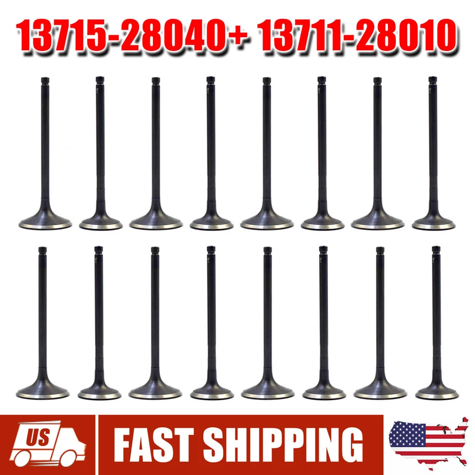 8X 2AZFE Intake Valves + 8X Exhaust Valves for Toyota RAV4 Corolla Scion tC xB - Image 1 of 4