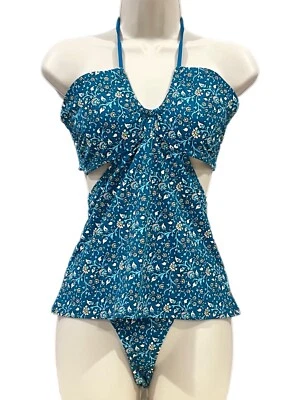 Traje de baño Tankini Ann Taylor Loft Beach para mujer 2 piezas verde floral mediano Foto 1 de 4