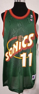 Vintage Champion Jersey Seattle Supersonics Detlef Schrempf AUTOGRAPHED NEW NWT - Image 1 of 4
