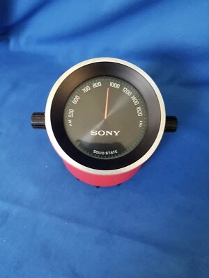 Vtg Sony TR-1824 Solid State Radio 6 Transistors Speedometer Style Red Works '76 - Image 1 of 4