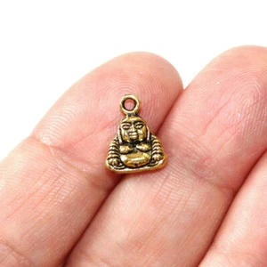 Buddha Charm Antique Gold Tone 2 sided (10 charms in one lot) - Picture 1 of 1