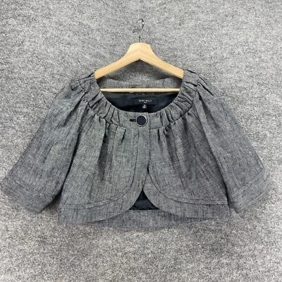 Blazer Nine West Mujer 12 Gris Un Botón Manga Larga Forrado Lino Cuello Redondo Foto 1 de 4