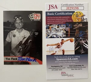 Tim Flock 1992 Firmado Autografiado Pro Set Tarjeta Leyenda #L11 JSA Cert NASCAR HOF - Imagen 1 de 1