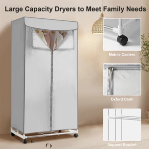 1010W Electric Portable Folding Dryer 110V Small Vertical Dryer 3-layer Gray USA - Picture 1 of 10