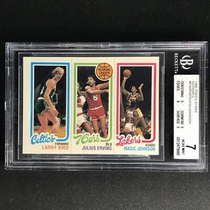 1996 Topps Stars Larry Bird Magic Johnson Julius Ervng Reprint No 8 Bgs 7 860 - Picture 1 of 1