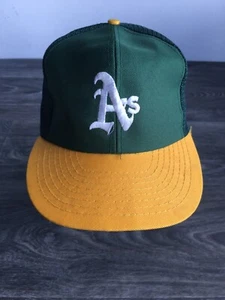 Oakland A’s Snapback Hat Athletics 80s Vtg Mesh Sewn Baseball Classic Cap - Picture 1 of 8