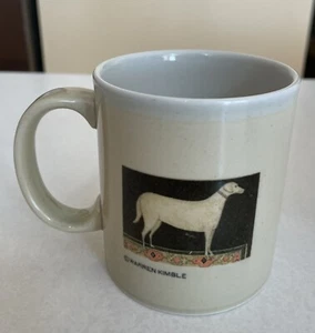 Otagiri Warren Kimble American Folk Art Dog Mug Coffee Cup Yellow Lab Labrador - Picture 1 of 4