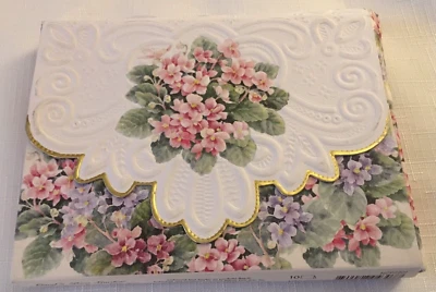 For Arts Sake - 10 African Violet Embossed Blank Note Card and Envelope Set - Image 1 of 3