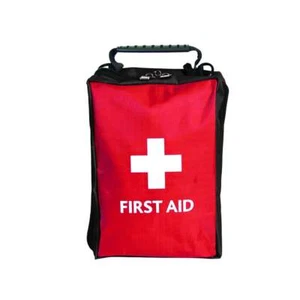 EMPTY FIRST AID KIT BAG WITH COMPARTMENTS - LARGE - RED - 19cm x 12cm x 8cm - Picture 1 of 4