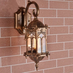 Garden Wall Lamp Vintage Wall Lights Glass Lighting Outdoor Hallway Wall Sconce - Picture 1 of 9