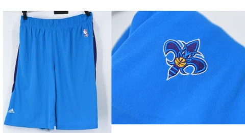 New Orleans Hornets Adidas Embroidered Fleur De Bee Shorts Mens Large Cover