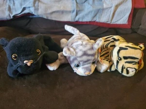 Set Of 3 Kitty Beanie Babies - Picture 1 of 5