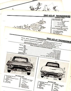 1961 1963 Thunderbird Motor Marco de carrocería original ilustraciones de choque M - Imagen 1 de 1