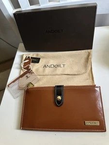 Andoilt Women's Wallet -100% Genuine Leather/Brown NIB - Picture 1 of 3