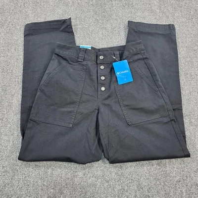 Pantalón Columbia Holly Hideaway Algodón Mujer Talla 8 Regular Negro Botón Frontal Foto 1 de 4
