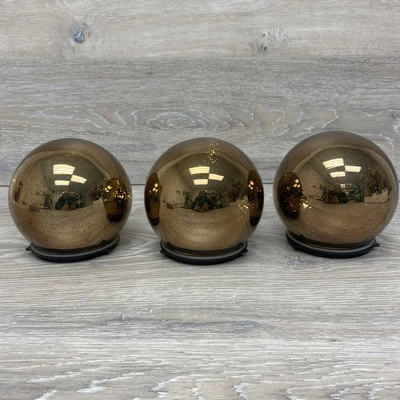 Valerie Parr Hill Esferas Vidrio Mercurio Iluminado Interior Exterior Temporizador Bronce Foto 1 de 4