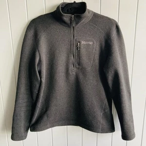 Marmot Drop Line Fleece Jacket Mens Large/Medium 1/2 Half Zip Grey Pocket Hiking - Picture 1 of 9