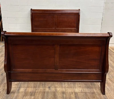 Vintage Queen Size Louis Philippe Style Sleigh Bed - Image 1 of 4
