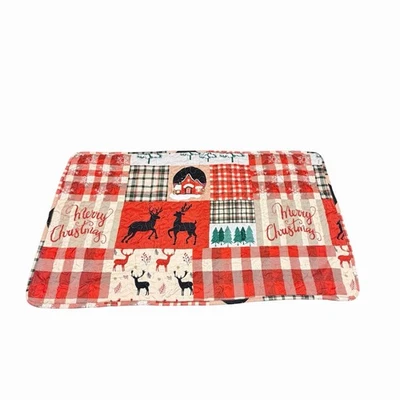 Almohada King Navidad Falsa Rojo Búfalo Cuadros Reno Edredón Lodge Cabincore Foto 1 de 4