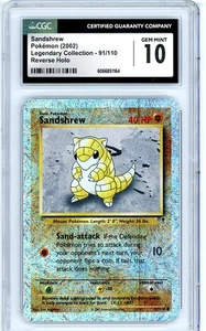 Pokemon Sandshrew #91 Legendary Collection Reverse CGC 10 Gem Mint - Picture 1 of 2