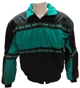 XL WESTERN FRONTIER Teal Western Blanket-Lined Jacket USA Made - Picture 1 of 15