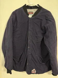 Bulwark FR Flame Resistant LLL8NV2 Quilted SNAP BUTTONS Jacket Sz XL-LN - Picture 1 of 9
