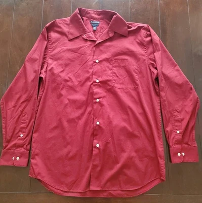 Camisa Croft & Barrow Para Hombre Calce Clásico Abotonada Granate Talla L 16.5-17 34/35 Foto 1 de 4