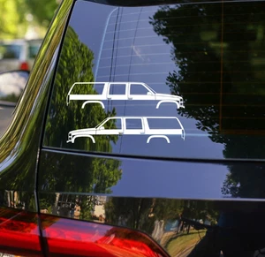 2x Lowered SUV Silhouette Decal Sticker for Chevrolet Suburban 1992-1999 - Picture 1 of 3