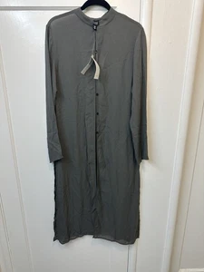 Plumero largo Eileen Fisher para mujer con botones 100 % rayón M transparente $198 nuevo con etiquetas - Imagen 1 de 7