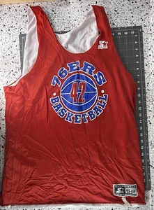 Vintage 1990s Jerry Stackhouse Jersey Philadelphia 76ers Starter #42 Size 52 - Picture 1 of 2