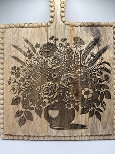 Floral Design/Rustic Wooden Chopping Board - Picture 1 of 5