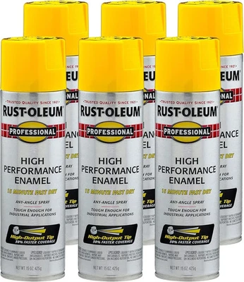 Rust-Oleum 7543838-6PK Enamel Spray Paint, 15 Oz, Gloss Safety Yellow, 6 Pack - Image 1 of 2