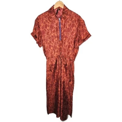 Topshop бутик напечатано шелк платье размер 8 новый без ярлыков - Изображение 1 из 4