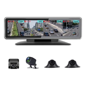 360° Panoramic Dashboard 4channel HD1080P Car Mirror DVR Camera 12 "video Record - Picture 1 of 10