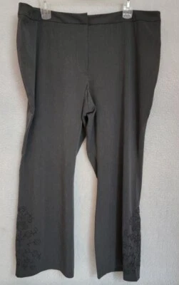 Apostrophe Womens Pants Size 22W Gray Floral - Image 1 of 4