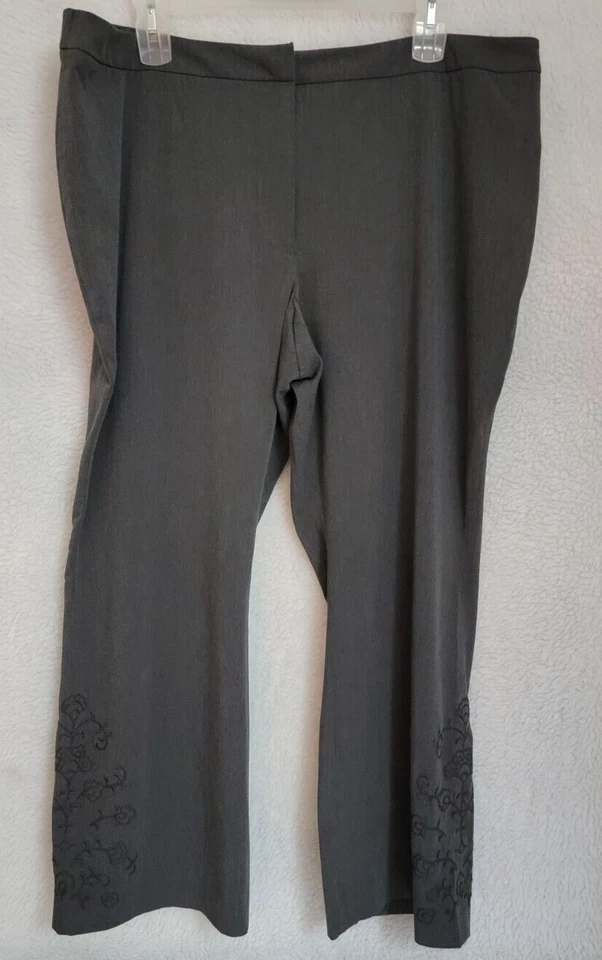 Pantalón mujer Apostrophe talla 22W gris floral Foto 1 de 4