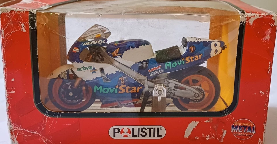 Polistil  Moto Honda Pons Movistar 500. Mint boxed, scala 1/18 - Immagine 1 di 1