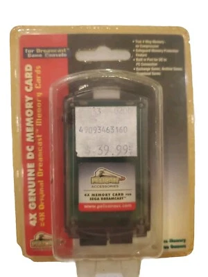 Tarjeta de memoria Dreamcast genuina vintage Pelican 4x. Color negro (carbón). Foto 1 de 4