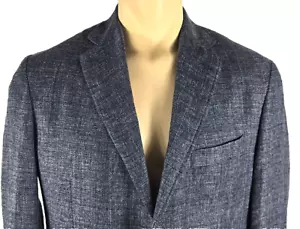 Canali KEI Linen Wool Blue Sport Coat Suit Jacket Blazer Sz 36R US /Italy 52R - Picture 1 of 5