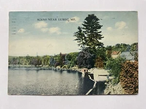 Scene Near Lubec Maine Antique Postcard 1914 Posted Lowell Massachusetts - Picture 1 of 2
