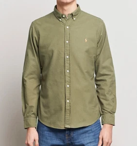 Camisa Polo Ralph Lauren Algodón Oxford Calce Ajustado - Verde Defensor - Imagen 1 de 4