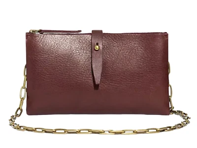 MADEWELL LEATHER THE TRANSPORT ACCORDION CHAIN STRAP CROSSBODY PURSE BAG NE431 - Image 1 of 4