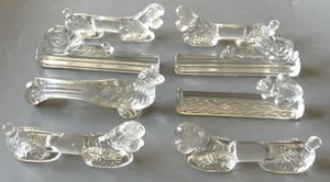 8 Porte-couteaux Art Déco Animaux en verre moulé signés YER Déposé - Picture 1 of 10