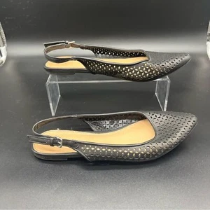 Lane Bryant sling back flats size 9W womens black lightweight office - Picture 1 of 5