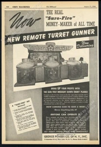 Torreta remota Gunner 1946 parque de atracciones máquina arcade foto anuncio impreso vintage - Imagen 1 de 7