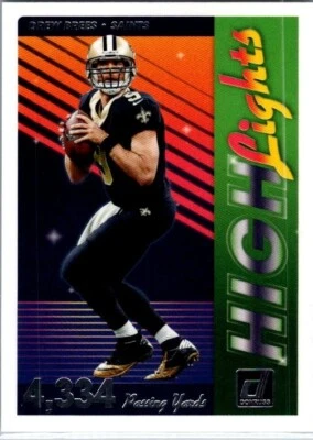 2018 Donruss DREW BREES #H-6 Highlights New Orleans Saints - Image 1 of 2