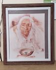 Original Native American Painting Signed Watercolor 16X20 Artwork With Frame