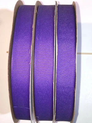 PURPLE GROSGRAIN RIBBON 100 YARDS  7/8" BULK ULINE NICE QAULITY  NEW USA - Image 1 of 4