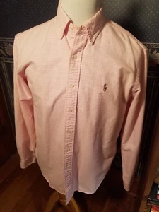Camisa a cuadros Ralph Lauren talla grande rosa y blanca con botones - Imagen 1 de 5